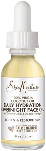 SheaMoisture Overnight Face Oil for All Skin Types 100% Virgin Coconut Oil for Daily Hydration 1 oz SheaMoisture