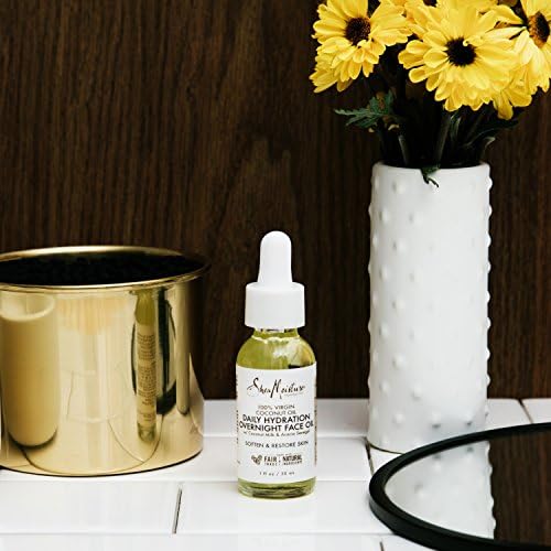 SheaMoisture Overnight Face Oil for All Skin Types 100% Virgin Coconut Oil for Daily Hydration 1 oz SheaMoisture