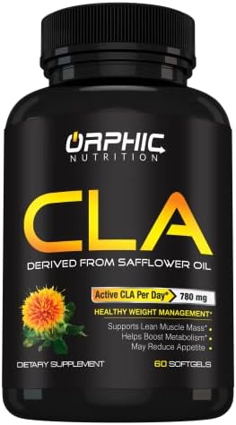 ORPHIC NUTRITION CLA Safflower Oil Supplement - Made with Safflower Oil - 780mg Non-Stimulant Conjugated Linoleic Acid for Men & Women* to Support Weight Loss Efforts and Metabolism* - 60 Softgels (Мягкие капсулы) ORPHIC NUTRITION