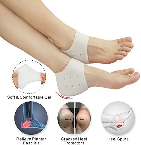 Heel Cups, Plantar Fasciitis Inserts, Heel Pads Cushion (3 Pairs, FSA or HSA eligible) Great for Heel Pain, Heal Dry Cracked Heels, Achilles Tendinitis, for Men & Women. (Gel (Гель) Heel Cups) Pnrskter