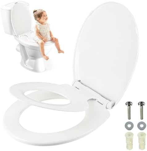 Toilet Seat with Built-In Toddler Potty Training Seat, Slow Close, Easy Clean, Magnetic Removable Kids Seat UMIEN