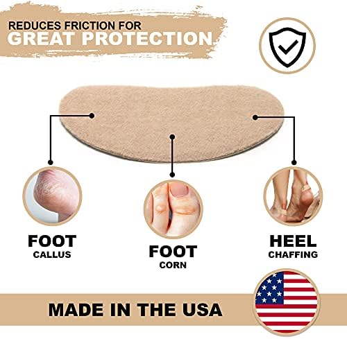 Adhesive Moleskin for Feet - Blister Bandages Precut Kidney Metatarsal Pads - 3" - Callus, Heel, Corns, Blister Prevention, Shoe Friction - 5 pairs (10 Pieces) MARS WELLNESS