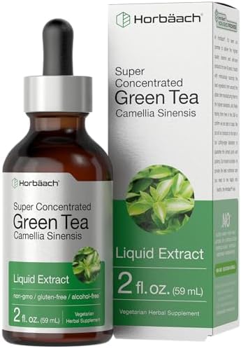 Horbäach Green Tea Extract Liquid | 2 Fl Oz | Alcohol Free, Vegetarian Tincture | Super Concentrated Supplement | Non-GMO, Gluten Free Horbäach