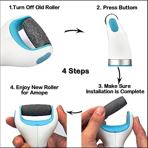 Electronic Foot File Replacements for Amope Pedi Perfect, Callus Remover Refills 1 Extra&4 Regular Contains Shell Powder Mayting