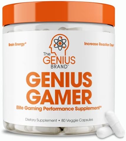 Genius Gamer, Gaming Focus Supplement, 80 Pills - Elite Nootropic Performance Booster - Boost Brain & Mental Clarity, Reaction Time & Concentration - Blue Light Support with Lutemax The Genius Brand