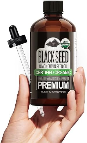 Sun Essential Oils Organic Black Seed Oil (100% Pure & Natural - USDA Certified Organic) Cold Pressed, Premium Quality Free of Toxins, Heavy Metals, Pesticides, Harmful Chemicals - 4 Ounce Sun Essential Oils