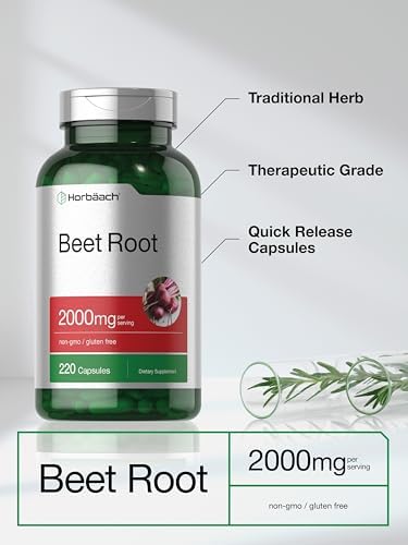 Horbäach Beet Root Powder Capsules | 220 Pills | Herbal Extract | Non-GMO, Gluten Free Supplement Horbäach