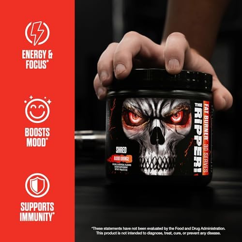 JNX SPORTS The Ripper! Shredding Thermogenic Fat Burner - Blood Orange 30 Servings (Порции) | Advanced Fast Acting Thermogenic Pre-Workout, Appetite Suppressant, Extreme Energy for Men & Women JNX Sports