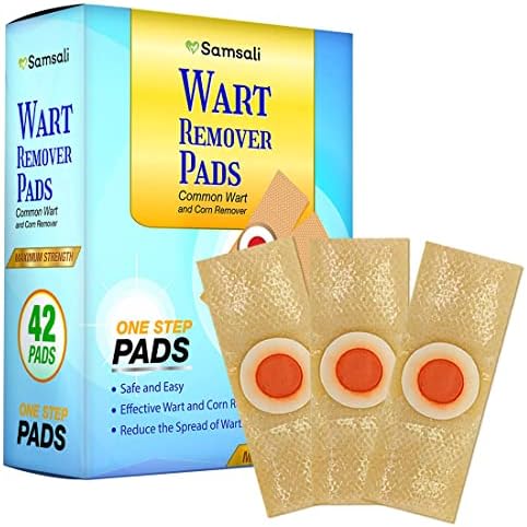 Wart Remover Bandage 42-Pack: FDA-Registered Formula for Hands Neck Feet Fingers with 21 Large 21 Small Pads for Versatile Treatment Samsali