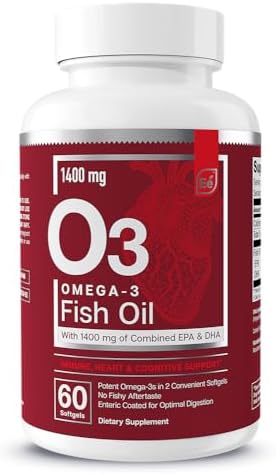 Essential Elements Omega-3 Fish Oil Supplement with EPA & DHA | Fatty Acids for Immune, Heart & Cognitive Support | 60 Softgels (3-Pack) Essential Elements