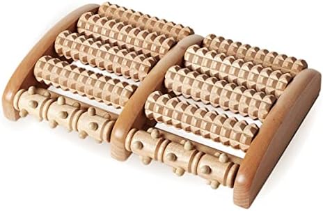 Kanjo FSA HSA Eligible Acupressure Foot Pain Relief Multi-Roller - Wooden Dual Foot Roller - Relieves Plantar Fasciitis, Heel & Arch Pain - Promotes Stress Relief & Muscle Relaxation Kanjo