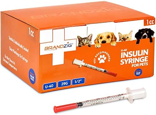 Brandzig U-40 Pet Insulin Syringes 29G 1cc 1/2" 100-Pack BRANDZIG