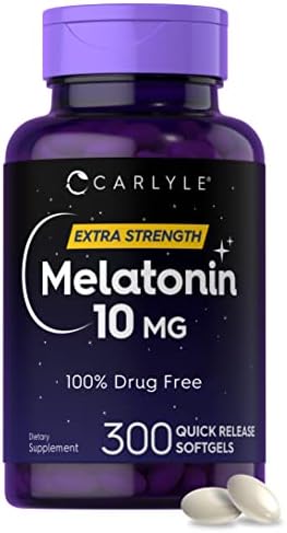 Carlyle Melatonin 10mg | 300 Softgels (Мягкие капсулы) | Extra Strength Support for Adults | Non-GMO, Gluten Free Supplement Carlyle