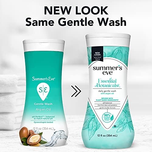 Summer's Eve Essential Botanicals Gentle Wash with Argan Oil, Removes Odor, pH balanced, 12 fl oz Summer's Eve