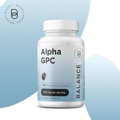 Alpha GPC Choline Supplement 600mg – 120 Vegetable Capsules (Растительные капсулы) - Advanced Memory Formula, Nootropics Brain Support Supplement - Non-GMO and Gluten Free Pills by Balance Breens Balancebreens