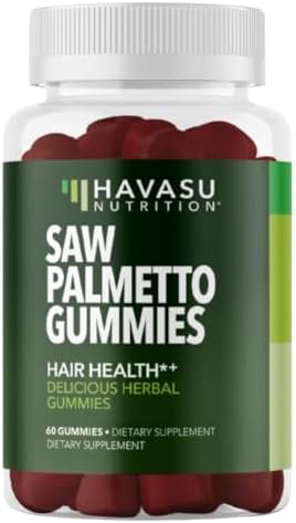 Saw Palmetto for Women + 2500 mcg Biotin Gummies (Жевательные конфеты) - DHT Blocker and Biotin Gummies for Hair Skin and Nails - Supports Stronger Appearance of Hair for Women Post-Partum - 60 Vegan Saw Palmetto Gummies Havasu Nutrition