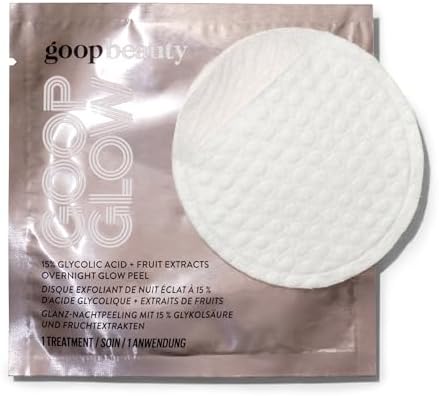 goop beauty 15% Glycolic Acid Overnight Peel | Exfoliating Pads Inspired by a Professional Chemical Peel | 12 pack GOOP