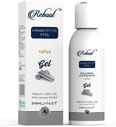 Reboot Colloidal Silver Gel - 35PPM Max Strength - First Aid & Burn Relief - Soothes Itching, Pain from Burns, Cuts, Sunburn, Skin Irritations - 3.4oz Immu-nat