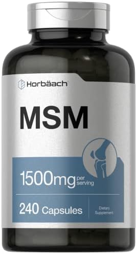 Horbäach MSM Supplement Capsules (Капсулы) | 1500mg | 240 Count | Methylsulfonylmethane Formula | Non-GMO, Gluten Free Horbäach