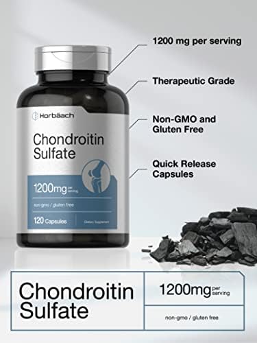 Horbaäch Chondroitin Sulfate 1200mg | 120 Capsules | Non-GMO & Gluten Free Supplement Horbäach