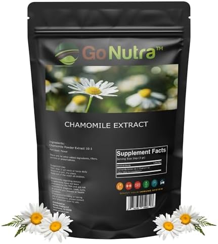 Go Nutra Chamomile Extract Powder 10:1 Strength Apigenin Supplement 8 oz. Herbal Extract Go Nutra