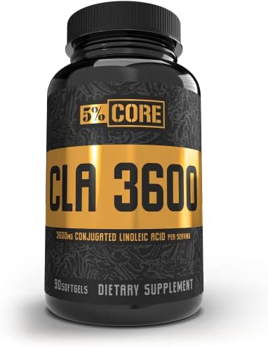 5% Nutrition Core CLA Supplement for Weight Loss, Metabolism Support & Muscle Preservation | 3,600 mg of Conjugated Linoleic Acid from 4,500 mg of Safflower Oil (30 Servings (Порции) / 90 Softgels (Мягкие капсулы)) 5% Nutrition