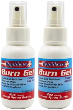 Rapid Care First Aid 600-2 Burn Gel Spray, Relieves Pain, Cools & Soothes Burns and Scalds, Revitalizes Skin, 2 oz Bottle, Pack of 2 Rapid Care First Aid