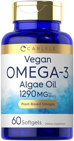 Carlyle Vegan Omega 3 Supplement | 1290 mg | 60 Softgels (Мягкие капсулы) | Plant Based | Non-GMO & Gluten Free | from Algae Oil Carlyle