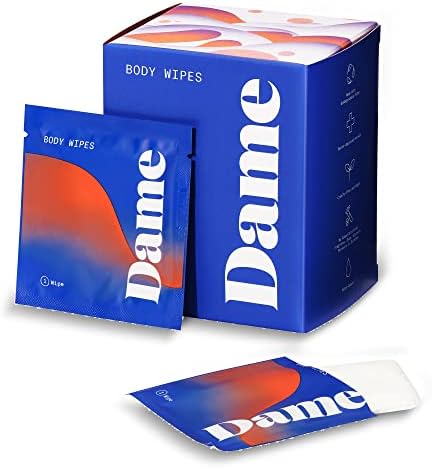 Dame Products Body Wipes - Cleansing and Nourishing - pH-Balanced Formulated with Aloe and Cucumber Extract - Disposable and Flushable - 25 Count Dame Products