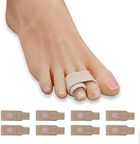 Fabric Toe Wraps for Women and Men, 8 Pack of Toe Splints for Broken Toe, Hammer Toe, Crooked Toe, Curled Toe, Toe Separators Bandages for Straightening Small Toes, Bent Toes Winiyou