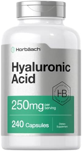 Horbäach Hyaluronic Acid Capsules | 250 mg | 240 Count | Non-GMO and Gluten Free Supplement Horbäach