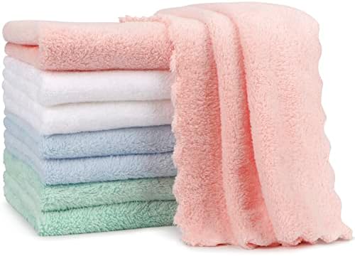 Orighty Burp Cloths, Super Soft & Highly Absorbent Coral Fleece, 20 x 10 Inch Gentle & Large Burp Rugs for Baby Sensitive Skin - Burping Cloths for Newborn Essential, 8 Pack Orighty