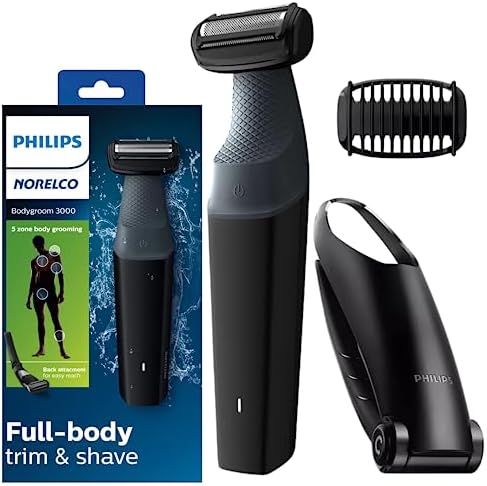 Philips Norelco Body Groomer Series 3000 Body Shaver Showerproof Hair Trimmer for Men with Back Attachment Philips