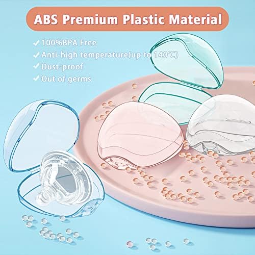 Smlpuame Pacifier Case,4 Pack BPA Free Pacifier Holder Case,Transparent Container Box for Baby Binky（Not Included),Essential Pacifier Accessories,Alway Keep Paci Clean,Easy to Clean(Pink) Smlpuame