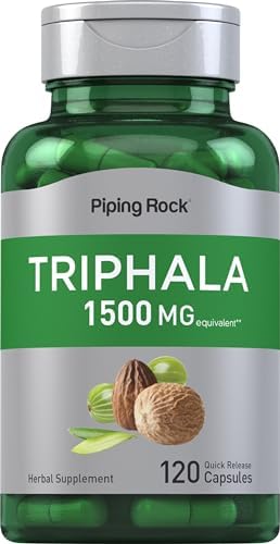 Piping Rock Triphala Capsules (Капсулы) 1500 mg | 120 Count | Non-GMO, Gluten Free Supplement Piping Rock