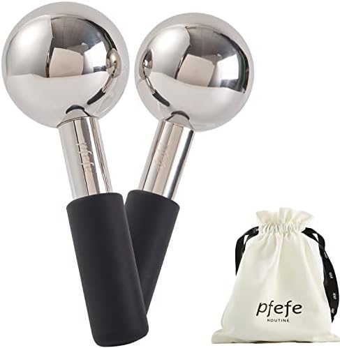 Ice Globes for Face & Eyes, Unbreakable Stainless Steel Cryo Sticks for Beauty Routines, Facials Cold Roller Cooling Globes for Puffiness, Wrinkles, Dark Circles, Headaches Pfefe