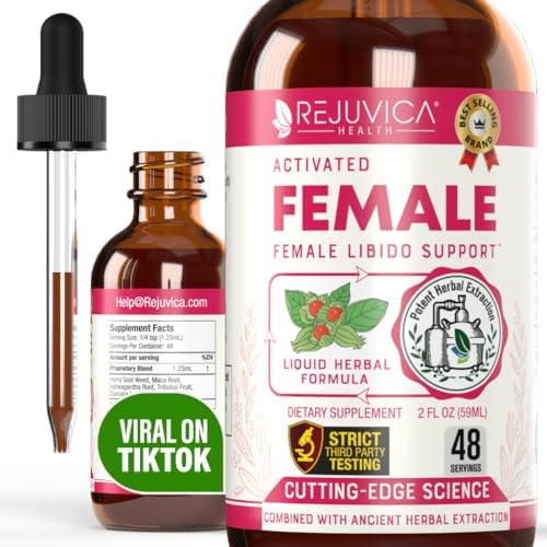 Rejuvica Health Activated Female - Advanced Female Libido Support Supplement - Liquid (Жидкость) Delivery for Better Absorption - Maca, Horny Goat Weed, Damiana & More! Rejuvica Health