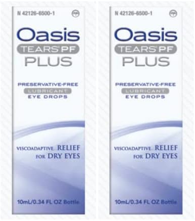 Oasis Tears PF Plus Preservative Free Lubricant Eye Drops (Капли) 10ml (2-Pack) Generic