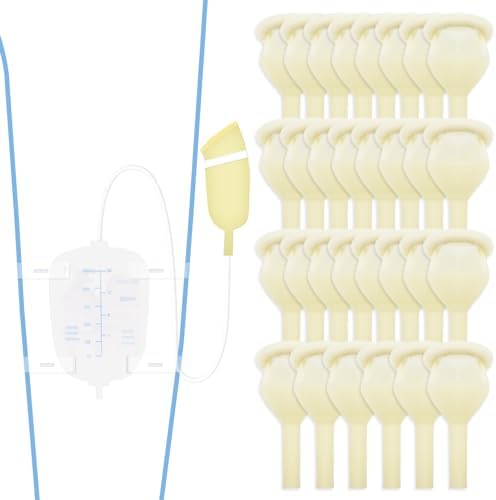 30 PCS Latex Condom Catheter External Self-Sealing Set, Easy Donning, Day and Night Use Quick and Easy Drainage, No Reflux, No Leakage (30pcs/30mm/1.18inch) LP-sunshine