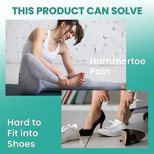 Welnove Hammertoes Corrector - Toe Splints & Toe Straighteners Realign Bent, Curled, Crooked, Claw, Hammer Toes - Toe Corrector for Men and Women, Aloe Extract - Mulit Size Welnove