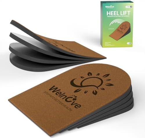 Orthopedic Heel Lift for Women Shoes - (for One Foot) Welnove 4 Layers Adjustable Shoe Lifts for Uneven Legs Leg Length Discrepancy -Increasing 1/4" 1/2" 3/4" 1 Inch - Small Welnove