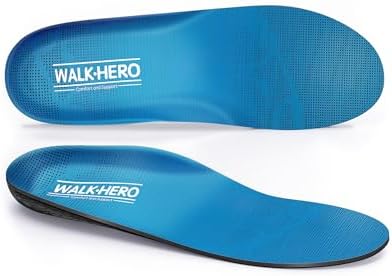 Walkhero Plantar Fasciitis Pain Relief Insoles High Arch Support Orthotic Shoes Inserts, Relieve Flat Feet and Foot Fatigue (Mens 6-6 1/2 | Womens 8-8 1/2, Gray) WALK·HERO COMFORT AND SUPPORT