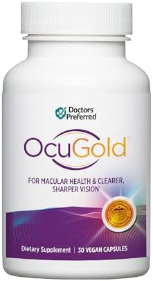 DOCTORS' PREFERRED Clinical-Grade OcuGold with Lutein and Zeaxanthin, Bilberry, Saffron for Macula & Retina Health, Digital Eye Strain, Eye Fatigue and Visual Performance - 30 Vegan Capsules (Веганские капсулы) DOCTORS' PREFERRED