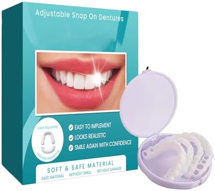 Temporary Teeth Perfect Cover,Adjustable Snap On,Moldable False Teeth for Beautiful Smile,Nature and Comfortable Kahxi