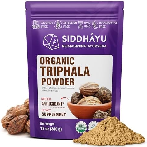 Organic Triphala Powder (Порошок) - 12 oz (Унции) (Pack of 1) SIDDHAYU