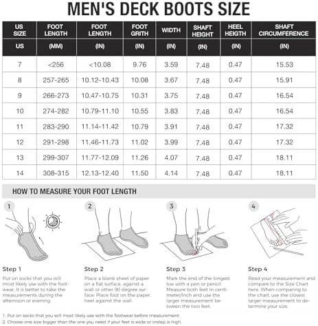 HISEA Men's Deck Boots Waterproof Fishing Rain Boots, Anti-Slip Neoprene Rubber Boots Saltwater Ankle Booties With High Traction for Outdoor Fishing Boating Sailing HISEA