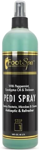 Pedi Spray Antiseptic, Mint & Eucalyptus - Refreshing Foot Care - 16 Ounces FootSpa