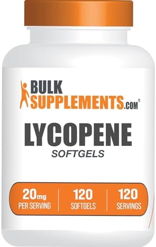 BulkSupplements.com Lycopene 20mg Softgels (Мягкие капсулы) - Lycopene Supplement, Antioxidants Supplement - 1 Softgel per Serving (Порция), 120-Day Supply, 120 Softgels (Pack of 1) BulkSupplements