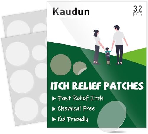 Uhaurouy Itch Relief Patches for Kids, 32PCS, 3 Sizes Natural Bug Bite Relief Stickers, Fast Reduce Swelling & Itching, Camping Hiking Travel Essentials Gift for Children and Adult Kaudun