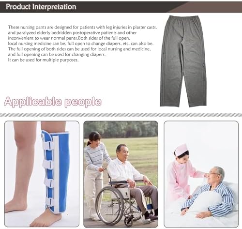 DEEYOTA Universal Paralyzed Elderly Nursing Pants,Bedridden Patient Clothing,Full Opening Summer Zipper Nursing Shorts DEEYOTA